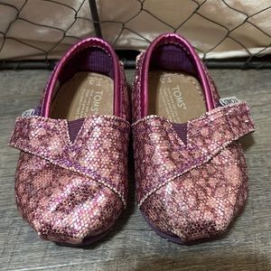 Size 3 toddler purple leopard Toms